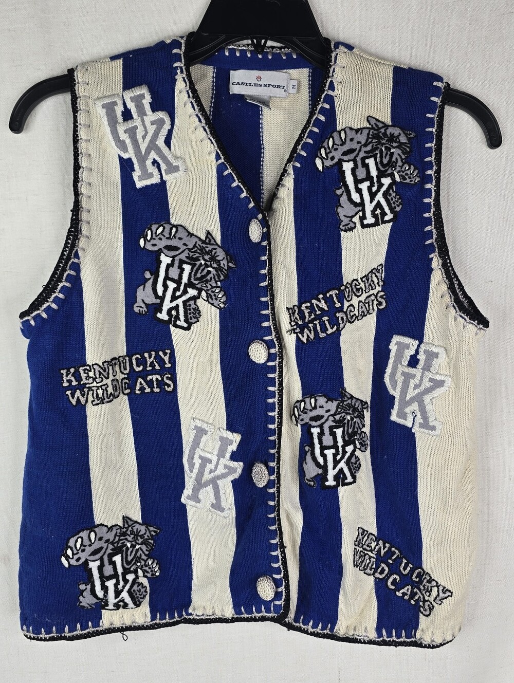Castles Sport Womens Medium University Of Kentucky 3D Vintage Sweater Vest